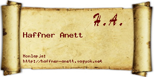 Haffner Anett névjegykártya