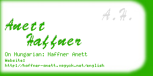 anett haffner business card